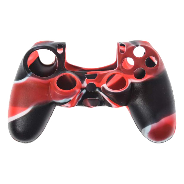 PS4 Силиконовый футляр для контроллера (красный камуфляж)
