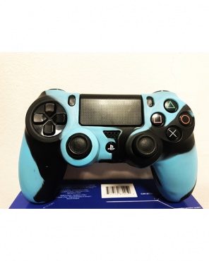 PS4 Силиконовый футляр для контроллера (голубой камуфляж)