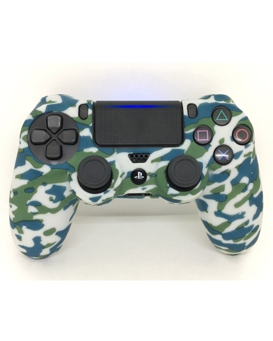PS4 Силиконовый футляр для контроллера (Camouflage White/Green/Blue)