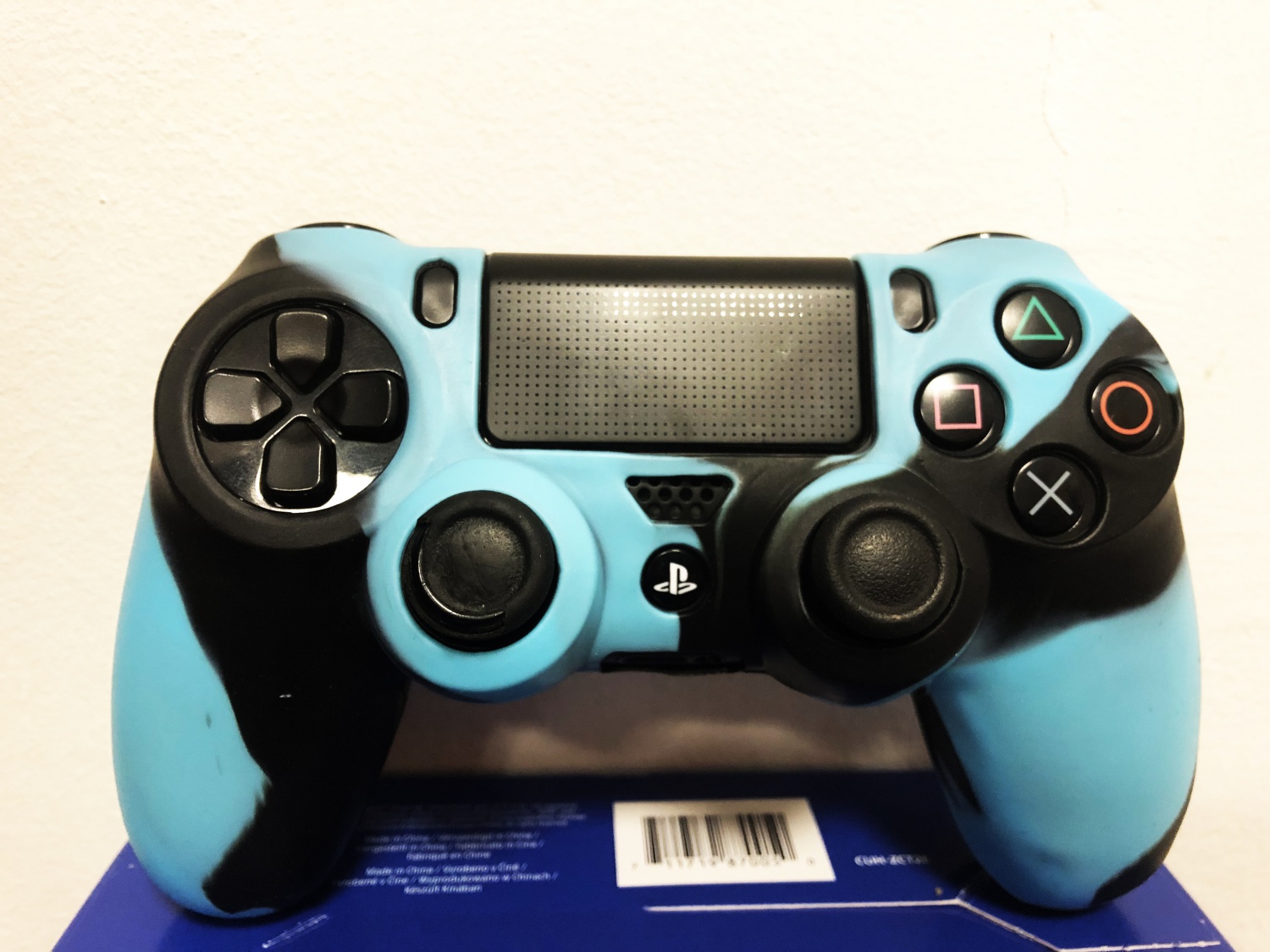 PS4 Силиконовый футляр для контроллера (голубой камуфляж)